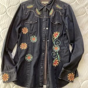 STETSON  embellished denim shirt